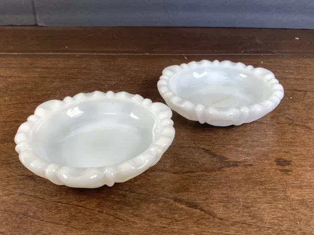 Pair of Milk Glass Ash Trays 2