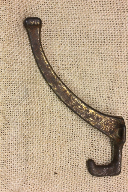old Coat Hook Mission house clothes tree bath robe hanger rustic iron vintage