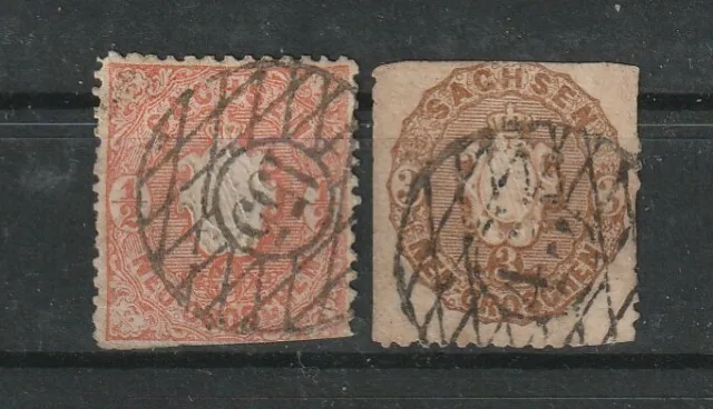 Briefmarken Altdeutschland Sachsen gestempelt Lot 2 St. Michel-Nr. s.Liste