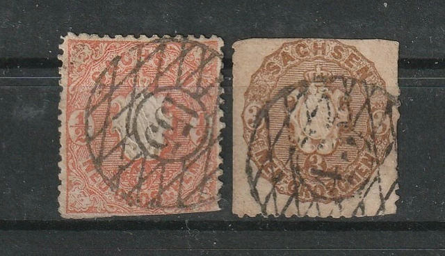 Briefmarken Altdeutschland Sachsen gestempelt Lot 2 St. Michel-Nr. s.Liste