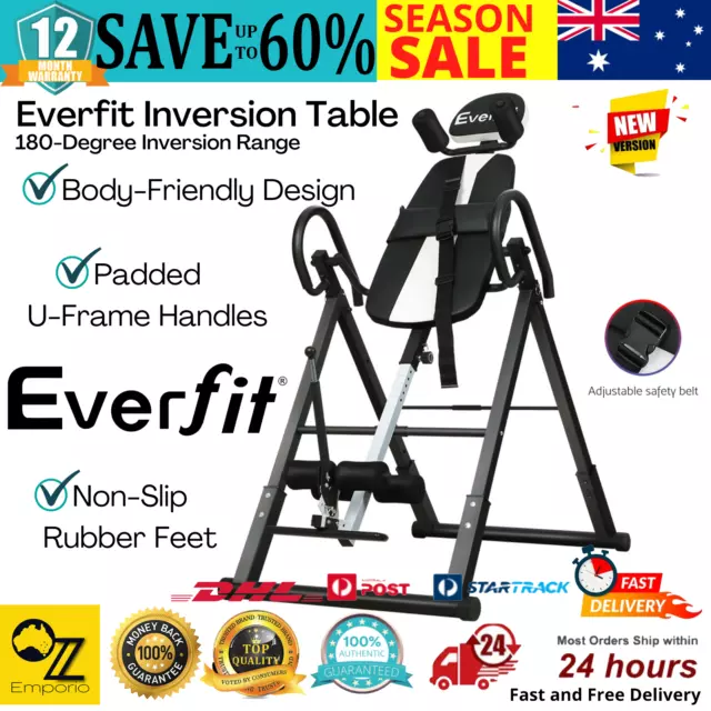 Everfit Inversion Table Gravity Exercise Inverter Back Stretcher Home Gym Safety