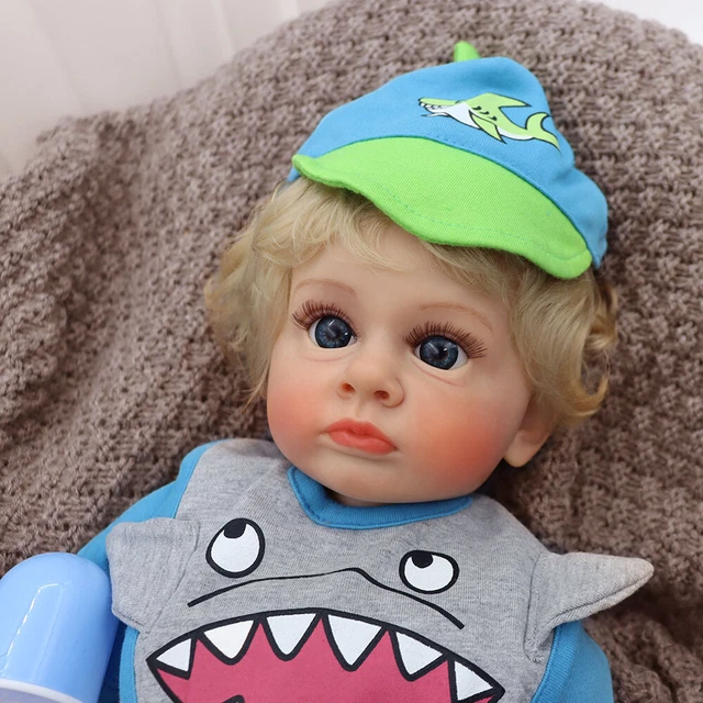 22 inch Full Soft Vinyl Reborn Baby Dolls Boy Cute Newborn Baby for Kids Toy