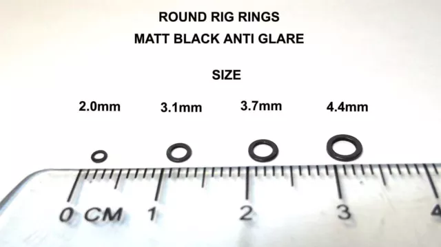 RUNDE RIG RINGE MATT SCHWARZ BLENDFREI 2,0 mm, 3,1 mm, 3,7 mm, 4,4 mm - KARPFENHAAR-RIGS