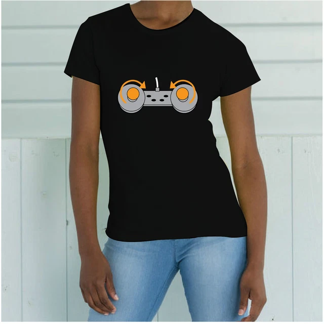 T-SHIRT MAGLIETTA DONNA S - M - L - XL Joystick Divertente FUNNY novità Seno