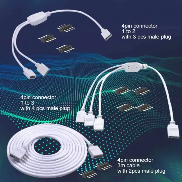 LED RGB Stripe Zubehör Verbinder Brücken Adapter Steckverbinder Kabel 4Pin Cable