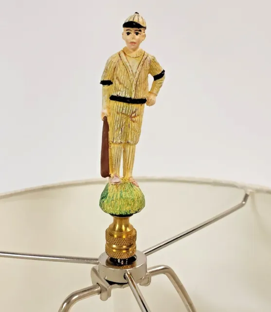 vintage baseball player Finial Lampshade Top Figurine Lamp Shade 4" Retro look