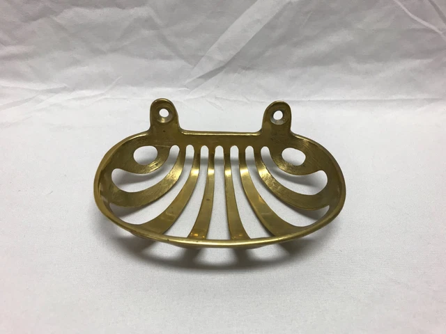 Antique Vintage Brass Wall Sink Mount Sponge Soap Dish Holder Old 1419-23B