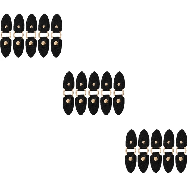 15 Pairs Metal Buckle Pu Coat Closure Wooden Sewing Buttons