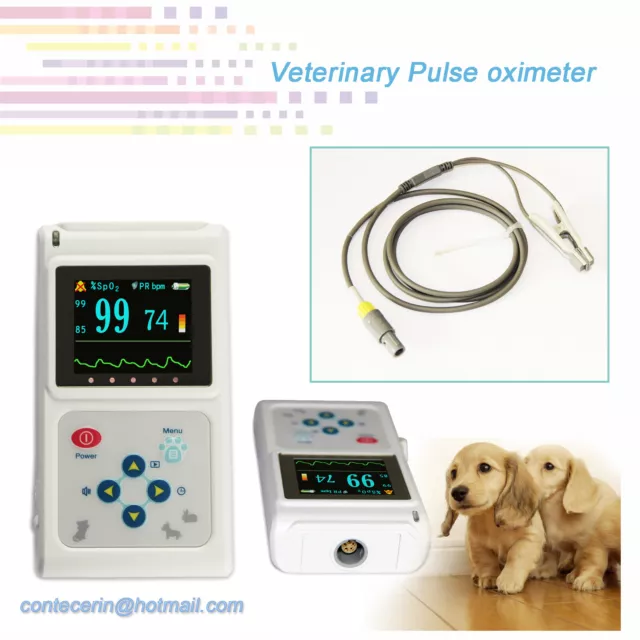 Vétérinaire Veterinary oxymètre Spo2 moniteur, logiciel PC, pulse oximeter VET