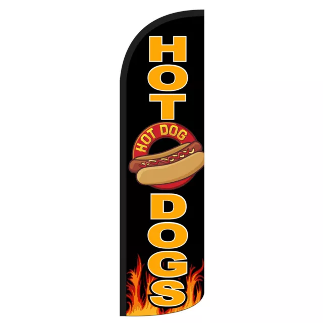 Hot Dogs Flag Flutter Feather Banner Swooper Extra Wide Windless