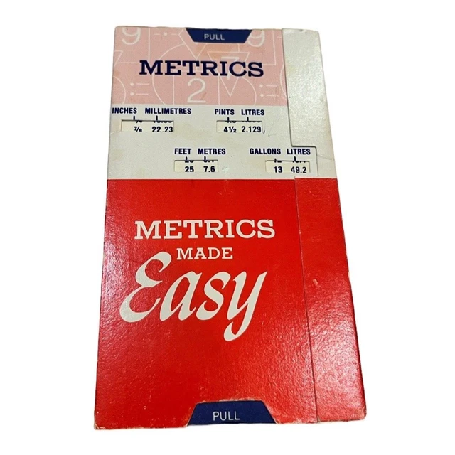 VINTAGE METRICS MADE Easy Slide Out Chart Hency's Inc Arcanum Ohio ...