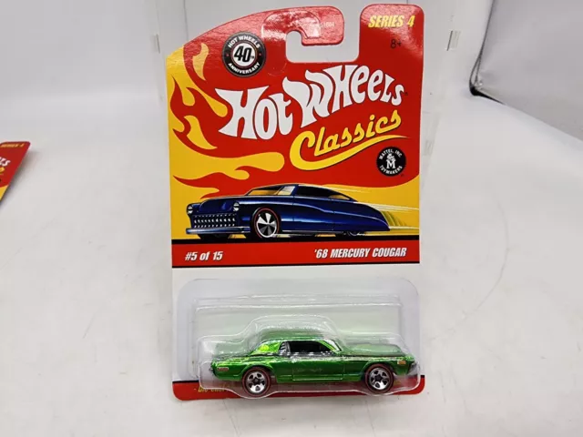 Hot Wheels 68 Mercury Cougar Classics Series 4 Green 40th Anniversary