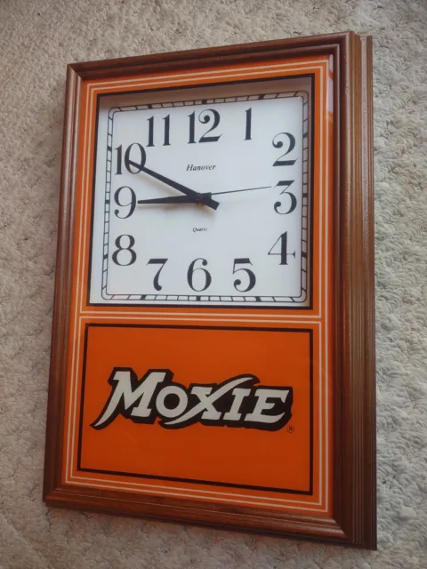 Rare Moxie Soda Advertising Clock Beverage Cure-All scarce beautiful wood read