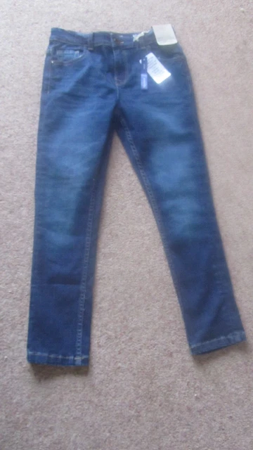 Jeans Unisex Per Bambini Nuovi Con Etichette M&S Denim The Smith Blu Skinny Età 9-10