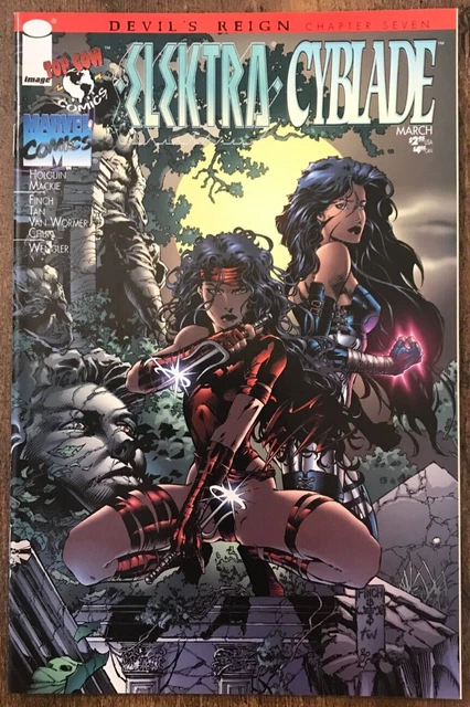 Elektra Cyblade #1 By Holguin Finch Tan Devil's Reign Top Cow Marvel Image 1997