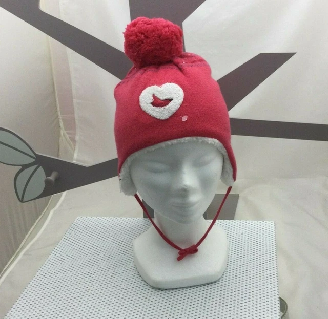 Bonnet Fille H&M Blanc Avec Oreilles De Lapin En Fausse Fourrure - Taille 3/6 Mois (45cm) - Neuf