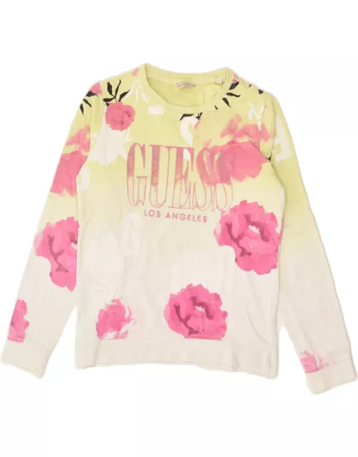 GUESS Girls Graphic Sweatshirt Jumper 9-10 Years Multicoloured Floral BC08