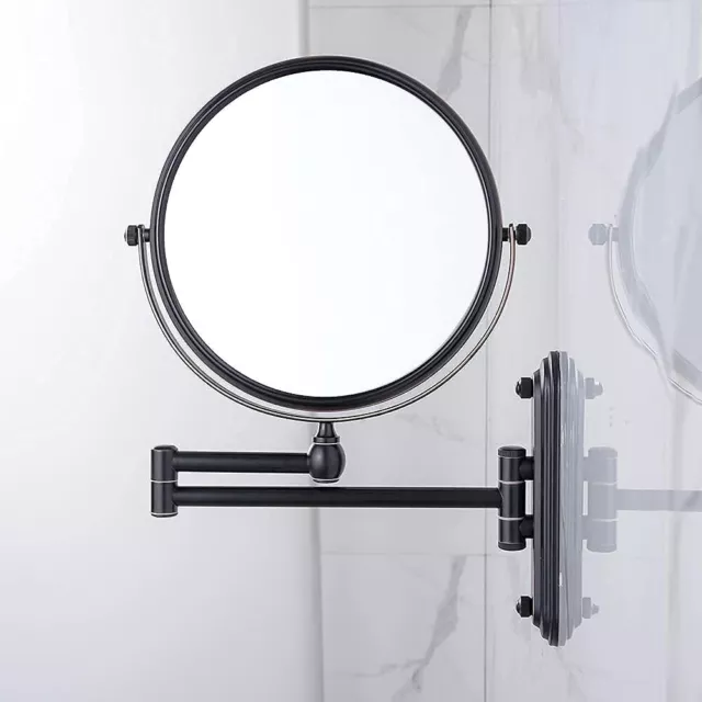 DOWRY Black Extendable Mirror - Bathroom Shaving Mirror - 10x Magnifying Mirror