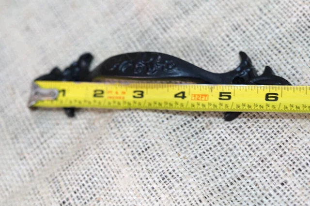 8 Cast Iron Handles Gate Pull Shed Door Barn Handle Drawer Pulls Durable Black 5
