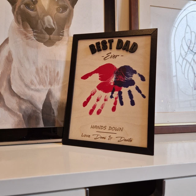BESTER VATER ALLER Zeiten Handdruck Bilderrahmen, Handabdruck Kunst zum ...
