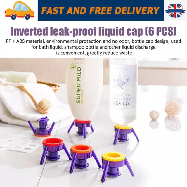 6x Flip-It Bottle Cap Economy Screw-top Emptying Kit Upside Down Stands Set UK