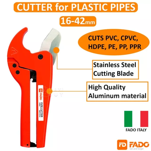 Ratcheting Pipe Tube Cutter 16-42 mm PPR, PVC, HDPE, Rubber Hand Pipe Cutter