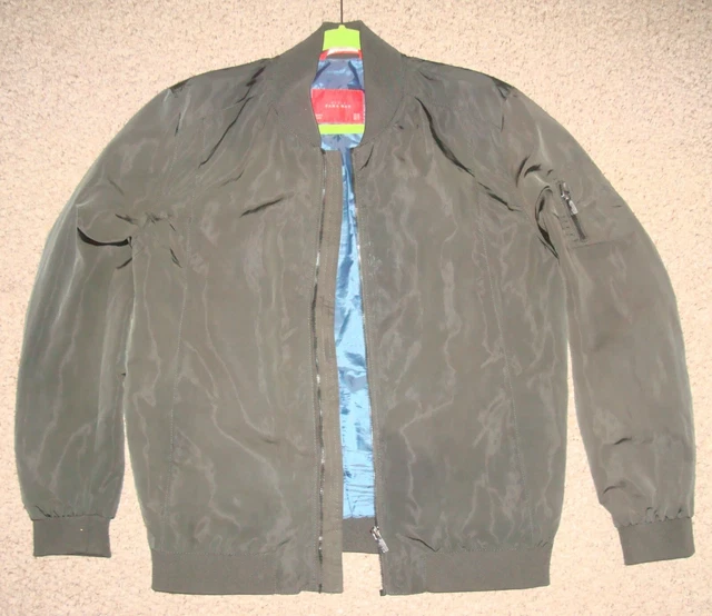 ZARA MAN BASIC Lightweight Bomber Jacket Khaki XL