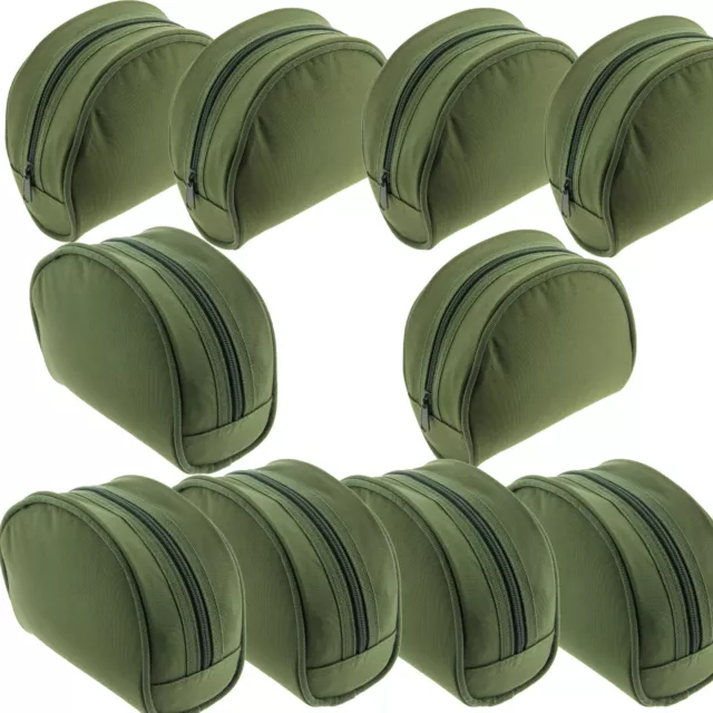 Wholesale Job Lot 10x Padded Fishing Olive Green Reel Holder Cases Carp reels