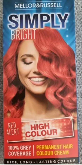 Mellor & Russell Simply Bright RED ALERT Permanent Vegan Hair Dye Grey Coverage