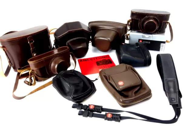 Leitz Leica Leder Taschen Konvolut M Schraub Leica Fernglas Köcher  jv116