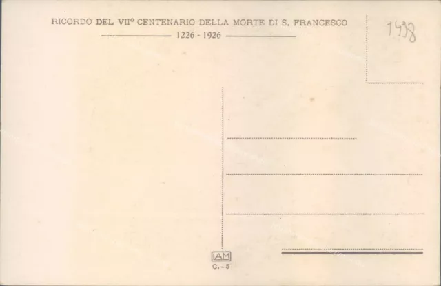 t498 cartolina ricordo del VII centenario di s.francesco d'assisi 2