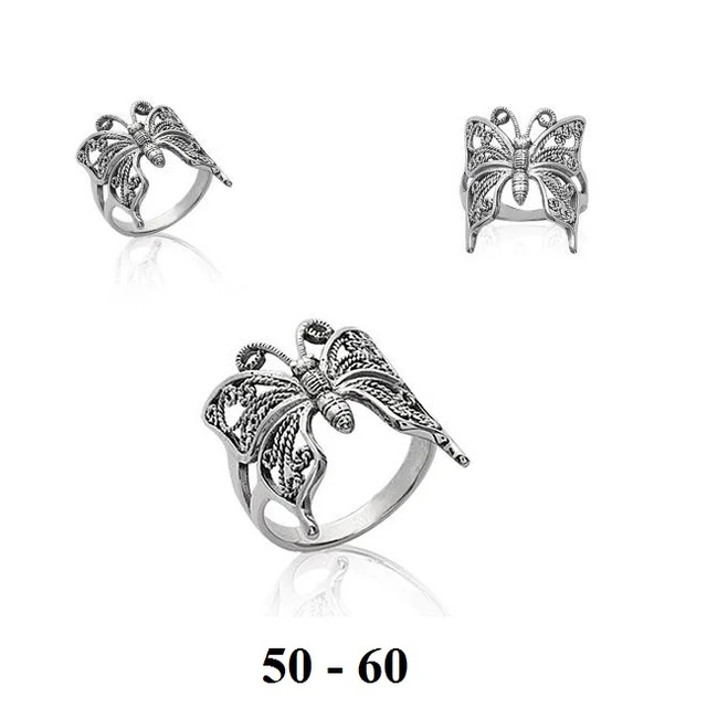 Bague En Argent 925/000 Filigrane Arabesques - Bijou Femme Élégant - Poids 2g - Poinçonnée
