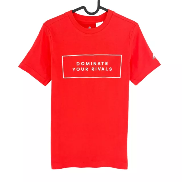 Adidas Giovani Rosso Grafico T-Shirt Taglia 11 - 12 Anni