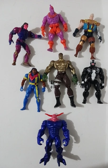 1990's Action Figures Bundle X-Men, Marvel, Toy Biz. Mixed lot of 7 Vintage