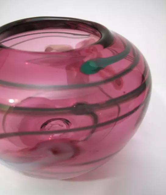 Pauline Delaney Australian Studio Art Glass Vase Hand Blown Signed 3