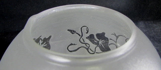 Miniature Frosted Glass 4" GWTW Globe Shade for Oil Lamp - Morning Glory Motif 3