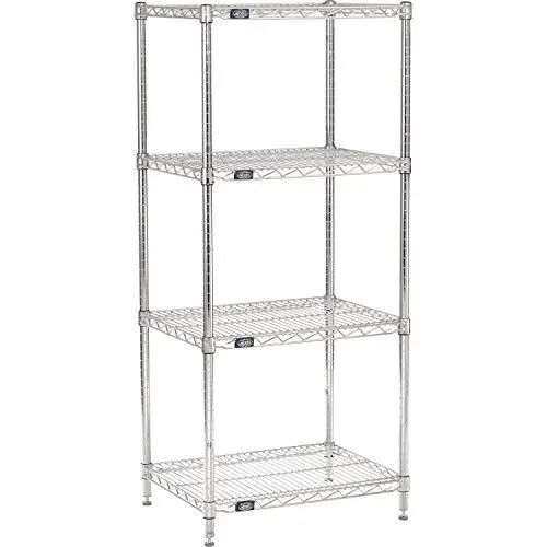 18" x 24" x 63", 4 Tier Adjustable Wire Shelving Unit, NSF Listed Commercial ...