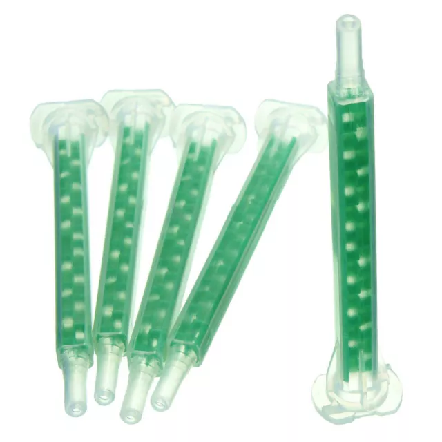 50pcs Plastic F6-16 Green AB Glue Resin Static Mouth Mixing 16 Nozzles Tube 83mm