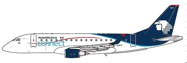 JC Wings 1:400 Aeromexico Connect XA-GAY Embraer ERJ-170 Model Aircraft