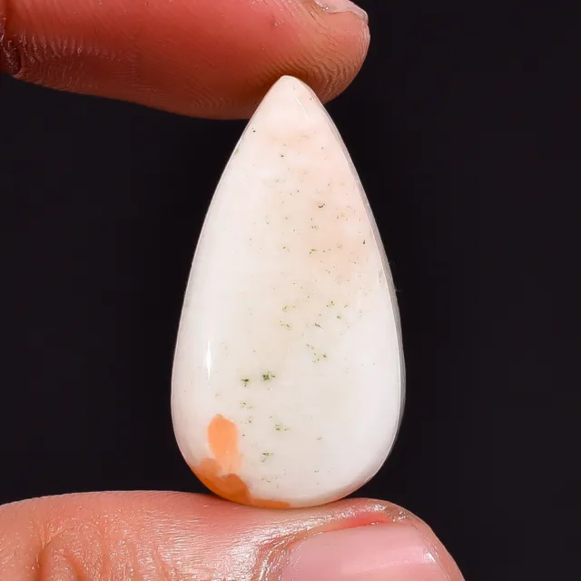 100% Natural Scolecite Pear Cabochon Loose Gemstone 19.25 Ct 29X16X7 mm AAS-4452