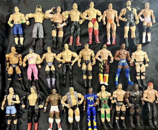 WWF WWE Action Figures Jakks Pacific Mattel Elite Basic HUGE Loose Lot of 25