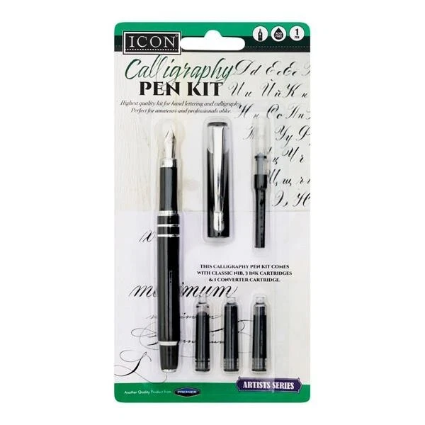 CALLIGRAPHY PEN SET Writing Fountain Pens + Nibs & Ink Cartridges for
