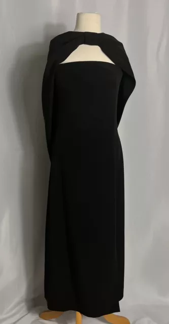 Vintage ARMANI COLLEZIONI Black Strapless Dress With Cape Size 4