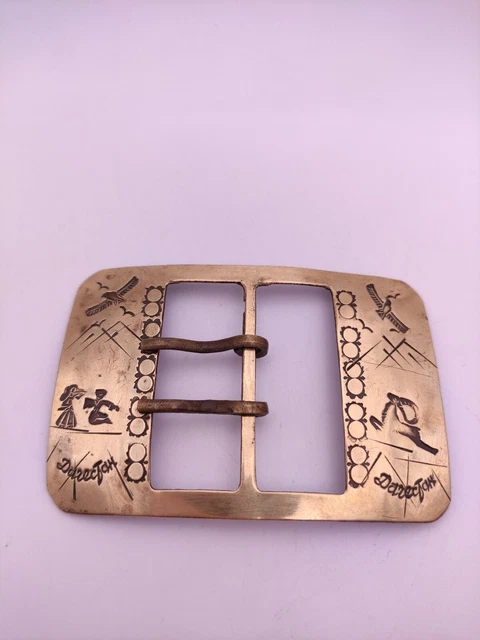 Vintage Handmade belt buckle Dagestan Brass