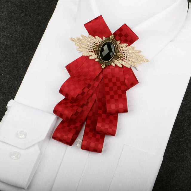 Men Pre-Tied Ribbon Rhinestone Neck Bow Tie Necktie Bow Knot Wedding Dinner Chic