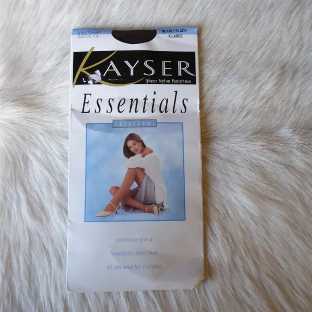 KAYSER Pantyhose Nearly Black XL Tights Vintage SHEER TO WAIST Pantyhose Nylon