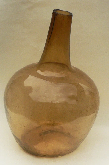 BOUTEILLE VERRE ANCIEN soufflé cachet C BRUN China 1813 voiron seal