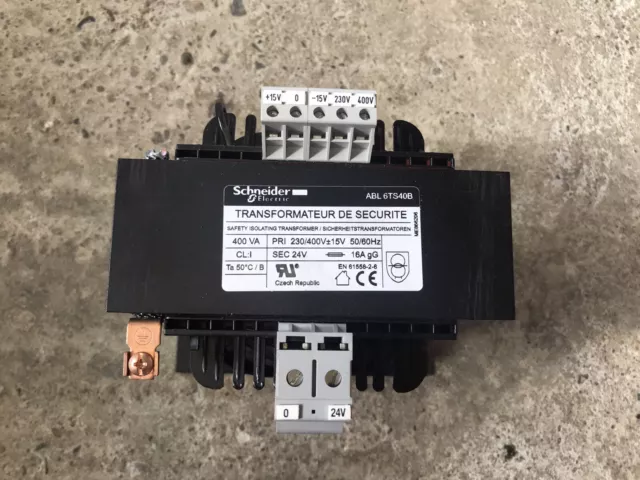 Transformateur securité Schneider ABL 6TS40b 400va 230/400V - 24V