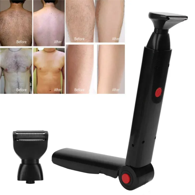 Mens Electric Back Hair Removal Shaver 2 Heads Groomer Body Trimmer Healthy Care