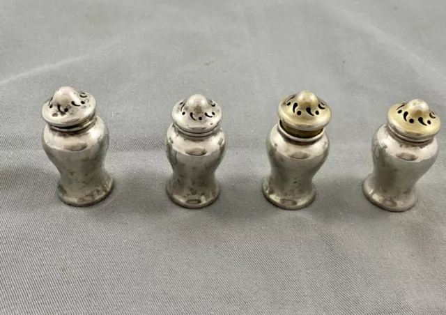 Set of 4 Gorham Sterling Silver Salt and Pepper Shakers -A4095,1 3/8 " 18 gm ea